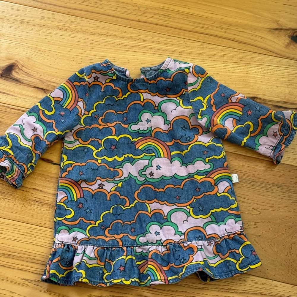 Stella McCartney Kids Rainbow Cloud Dress - Blue and Pink